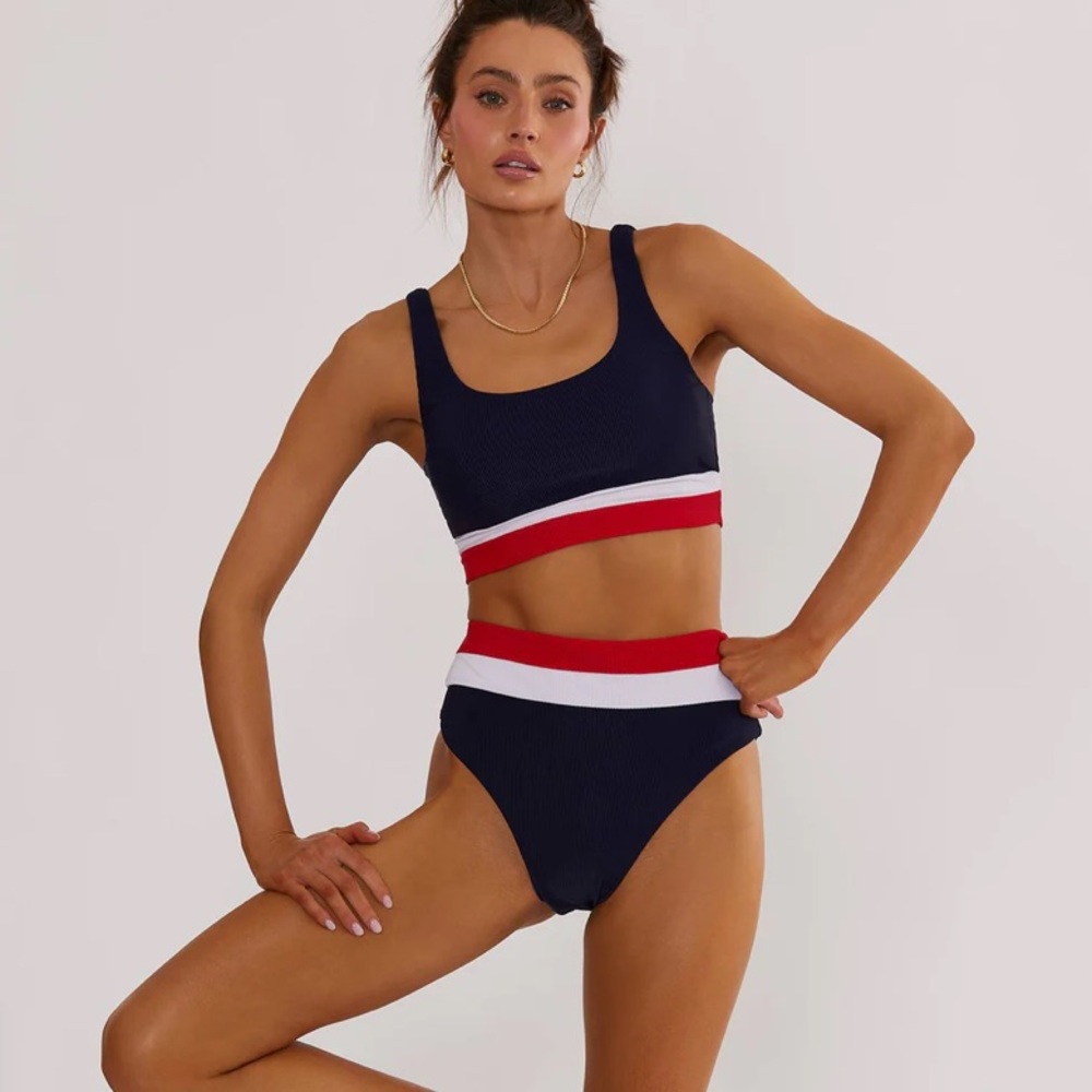 Beach Riot Heidi Bottom Americana Colorblock Size Medium NWTs 4th Of July
